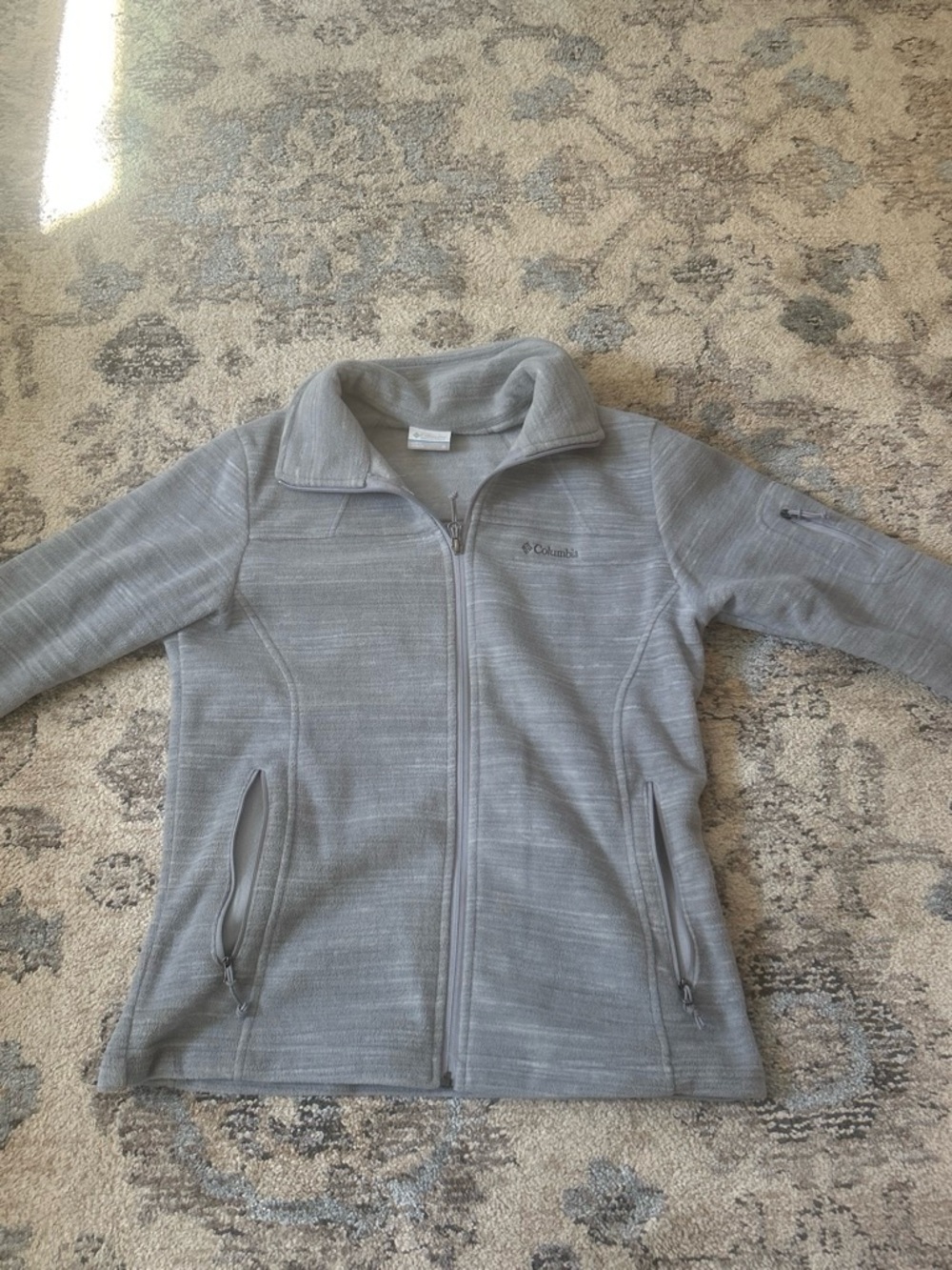Columbia Light Gray Full-Zip Utility Fleece Jacket